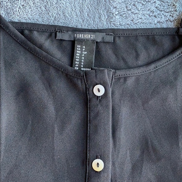 forever 21 black button up tank top - Picture 4 of 4